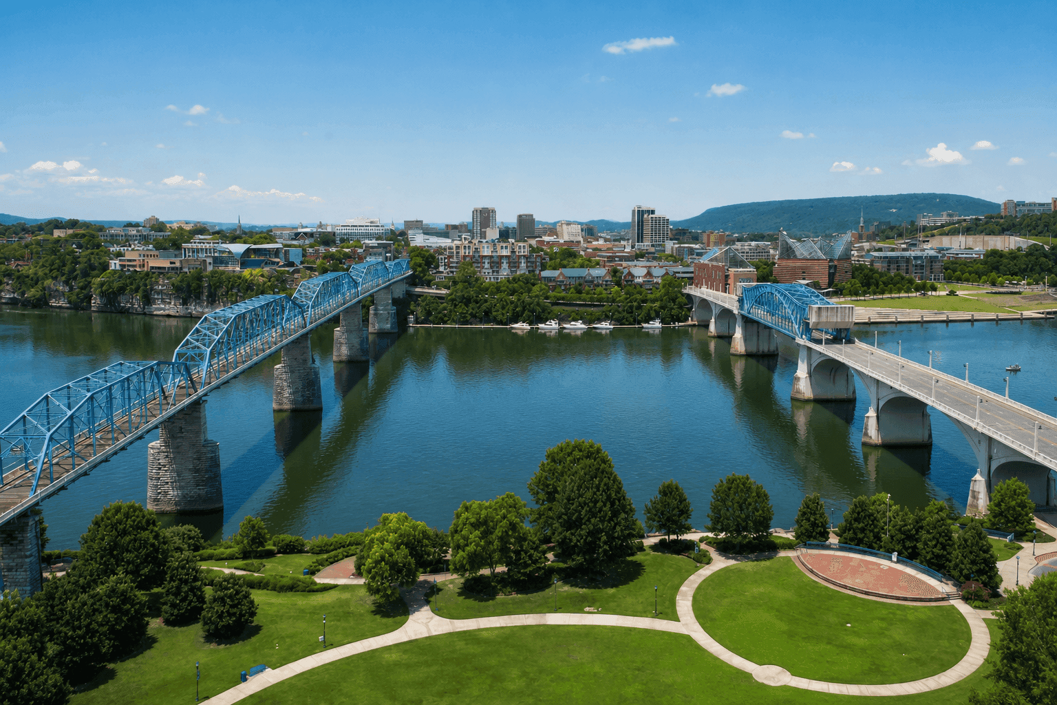 Residential street in Ooltewah, Chattanooga, Tennessee